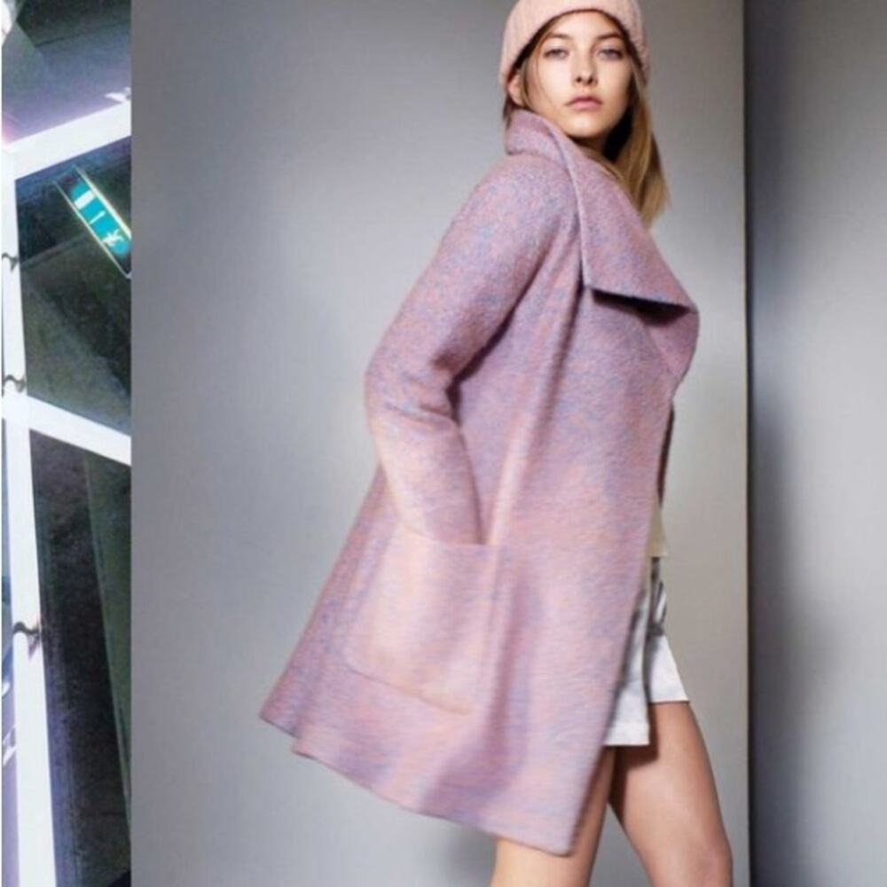 Armani Exhange Pea Coat Wool Pink Blue XS